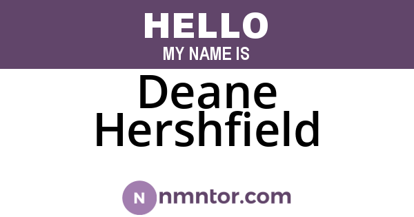 Deane Hershfield