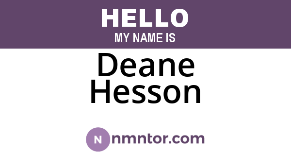 Deane Hesson