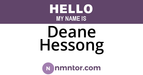 Deane Hessong