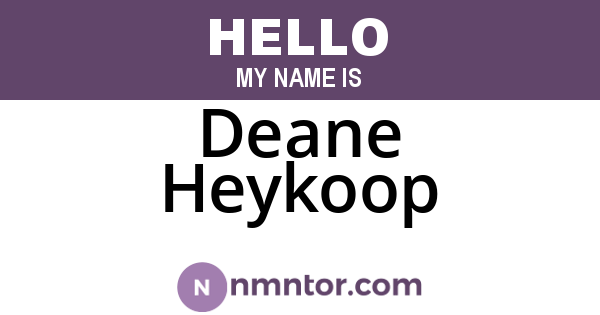 Deane Heykoop
