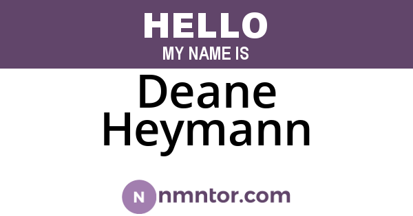 Deane Heymann