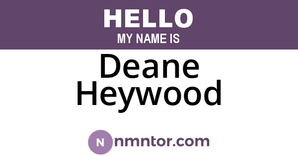 Deane Heywood