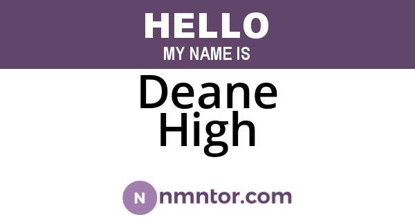 Deane High
