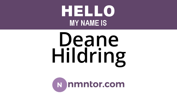 Deane Hildring