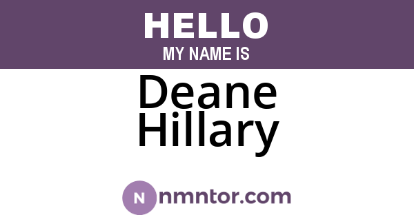Deane Hillary