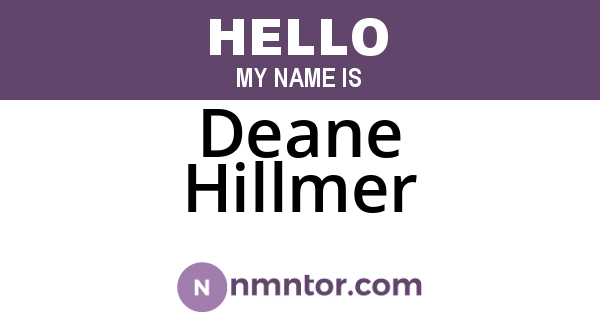 Deane Hillmer