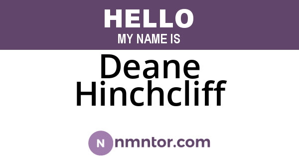 Deane Hinchcliff