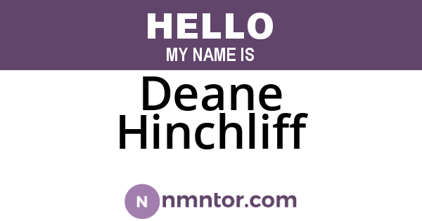 Deane Hinchliff