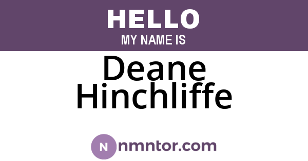 Deane Hinchliffe