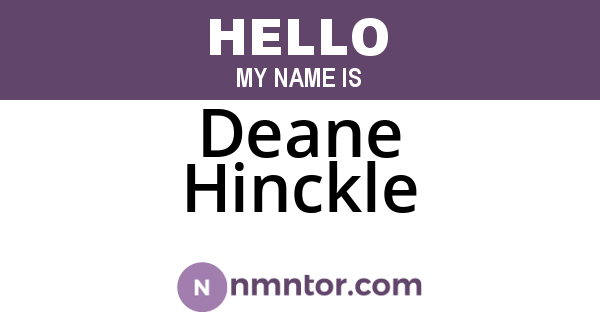 Deane Hinckle