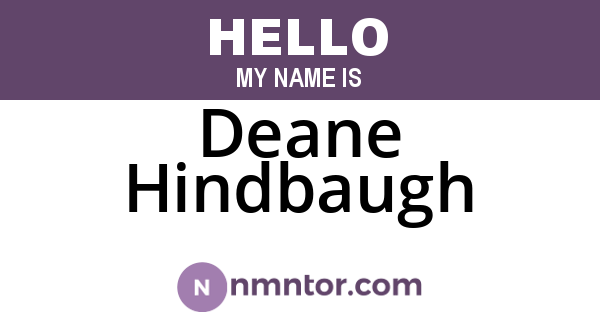Deane Hindbaugh