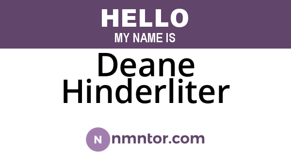 Deane Hinderliter