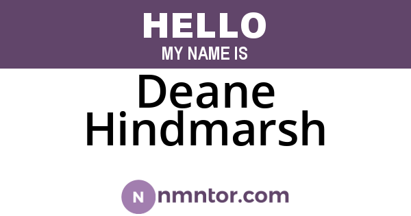 Deane Hindmarsh