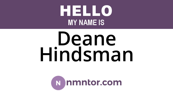 Deane Hindsman