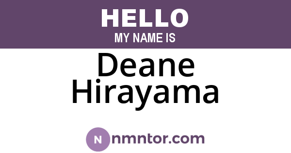 Deane Hirayama
