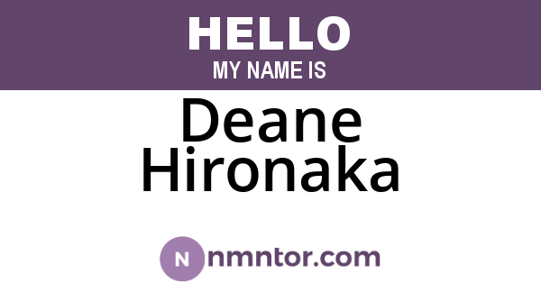 Deane Hironaka