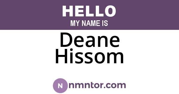 Deane Hissom