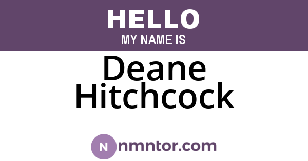 Deane Hitchcock