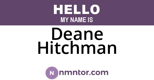 Deane Hitchman