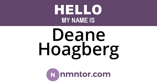 Deane Hoagberg