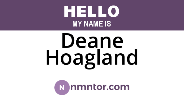 Deane Hoagland