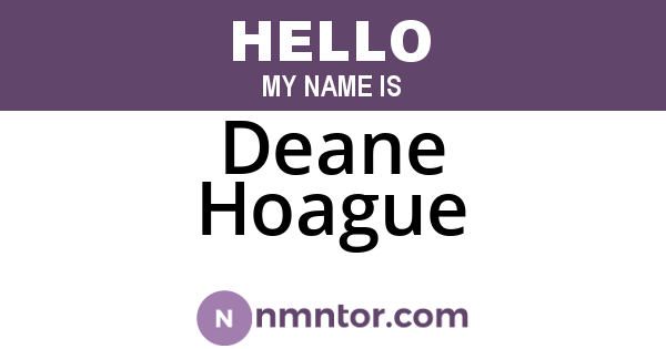 Deane Hoague