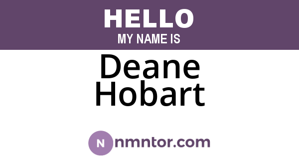 Deane Hobart