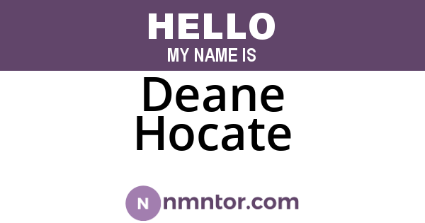 Deane Hocate