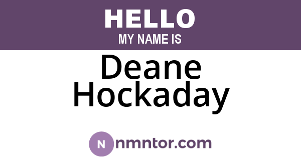 Deane Hockaday