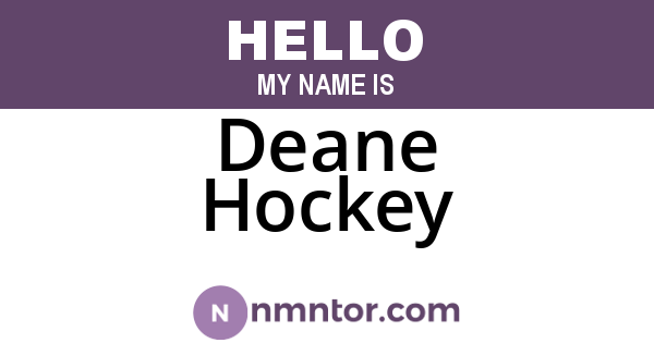 Deane Hockey