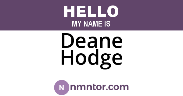 Deane Hodge