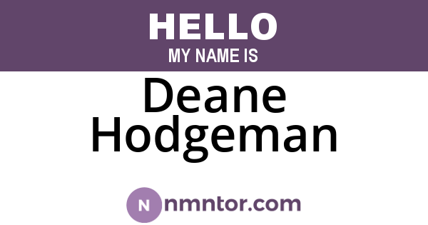 Deane Hodgeman