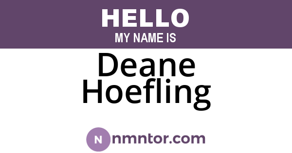 Deane Hoefling