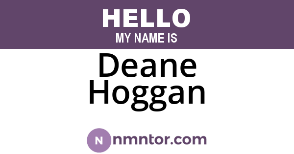 Deane Hoggan