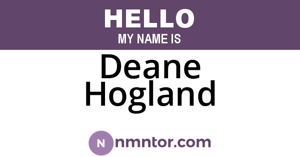 Deane Hogland