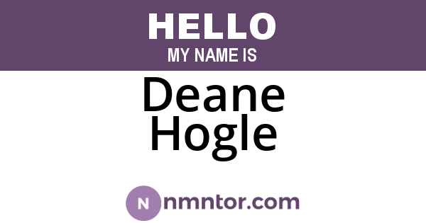 Deane Hogle