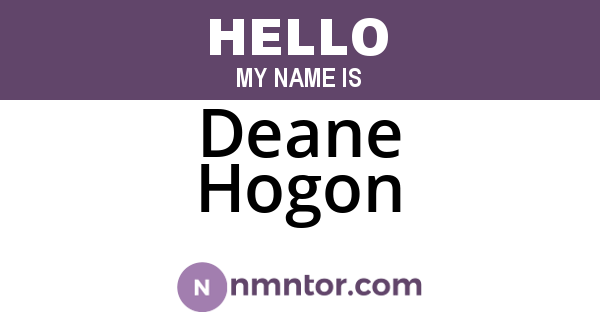 Deane Hogon