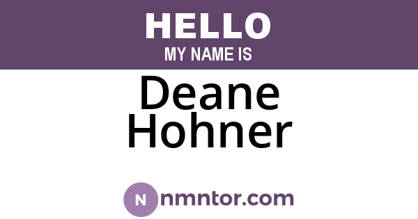 Deane Hohner