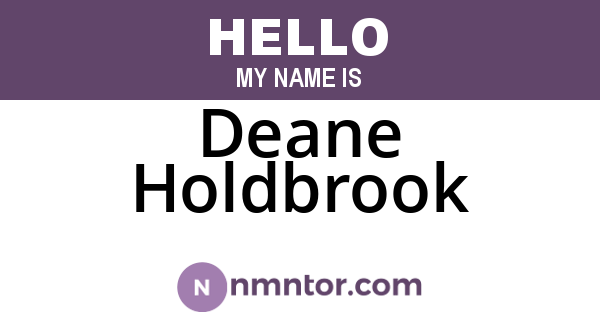 Deane Holdbrook