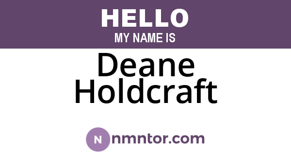 Deane Holdcraft
