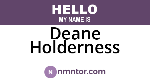 Deane Holderness