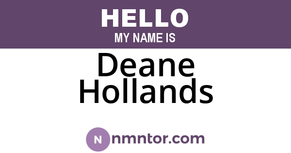 Deane Hollands