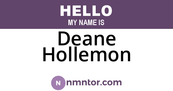 Deane Hollemon