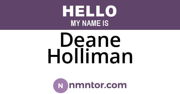 Deane Holliman