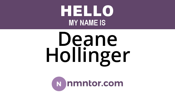 Deane Hollinger