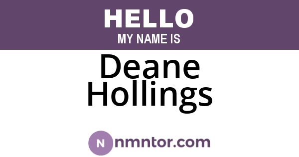 Deane Hollings