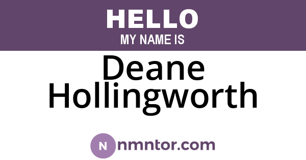 Deane Hollingworth