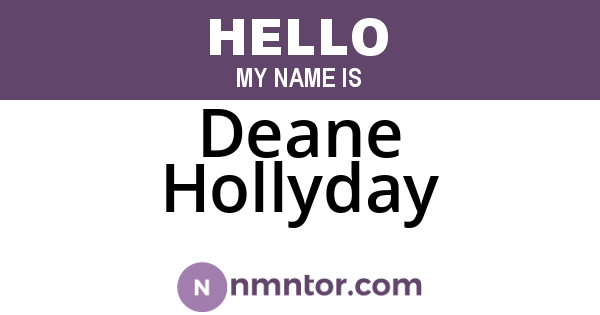 Deane Hollyday