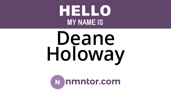Deane Holoway