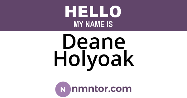 Deane Holyoak